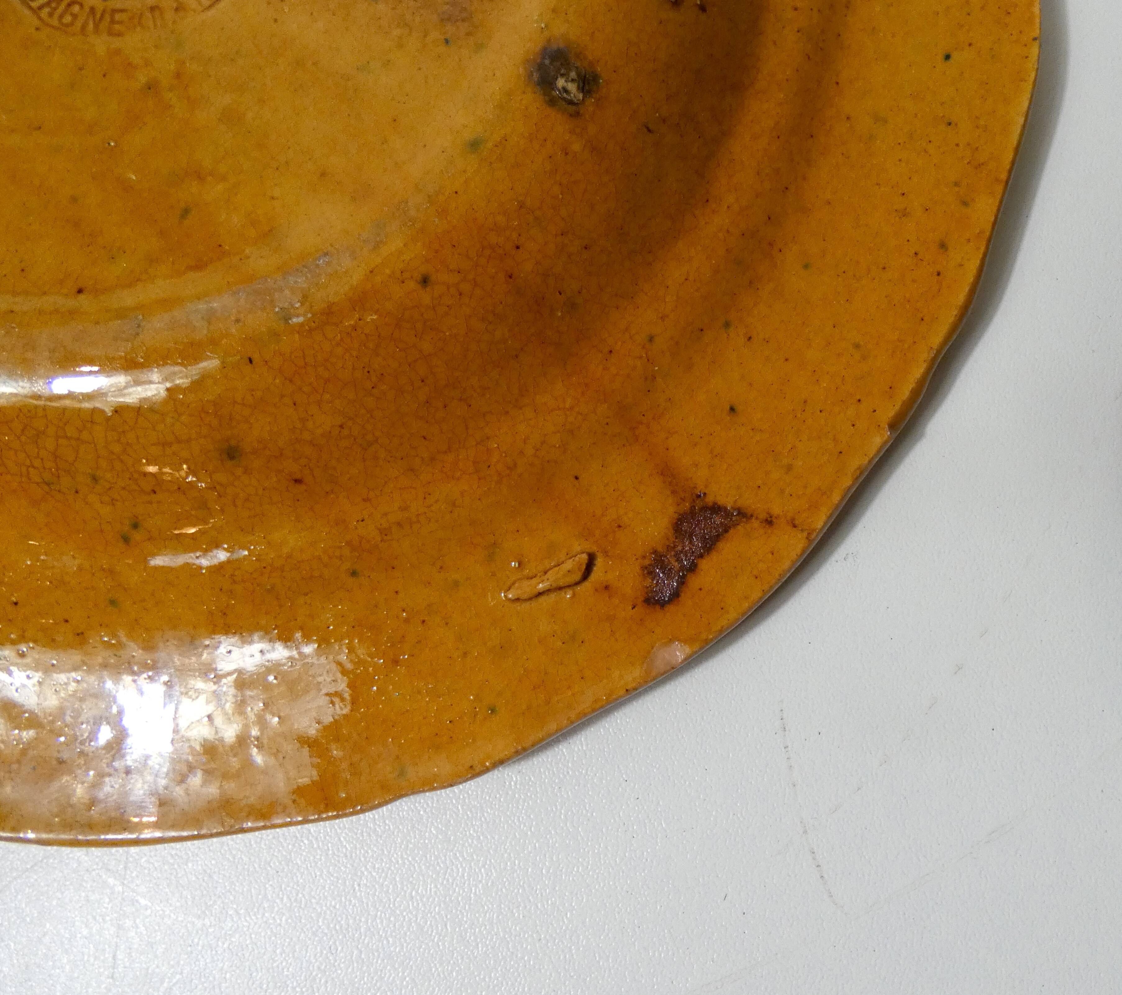 Antique glazed earthenware plate ravel aubagne