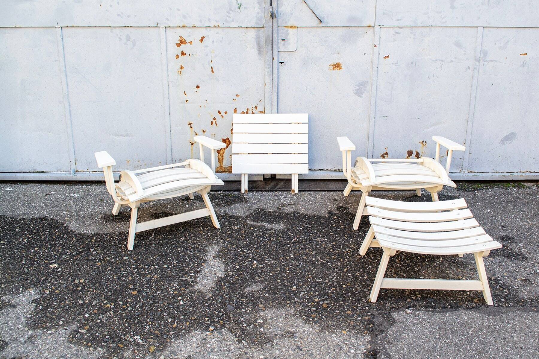 Folding garden chairs by Carlo Hauner for BFC, 1960s, set of 4.