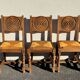 6 rustic style chairs, wood and straw, 1940