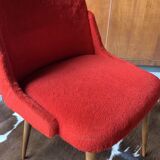 2 red moumoute chairs