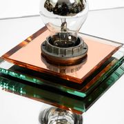 Stunning  large 1980s Italian mirror ceiling lamp in Postmodern design