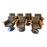 Set of 7 Mid Century Soviet Office and Club Arm Chairs