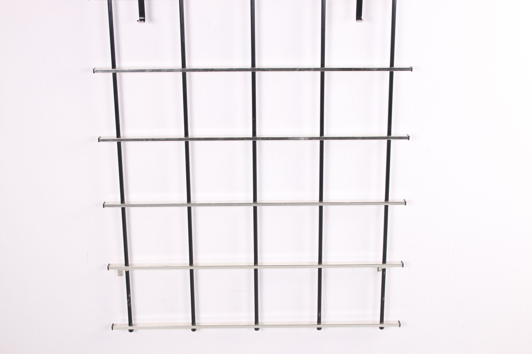 Vintage chrome color aluminum wall coat rack 1950s