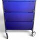 Mobil storage unit – 3 cobalt blue drawers – Kartell, 1993 (First edition)