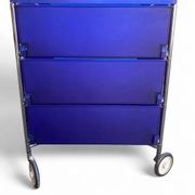 Mobil storage unit – 3 cobalt blue drawers – Kartell, 1993 (First edition)