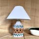 Lampe en céramique italienne, abat-jour en coton