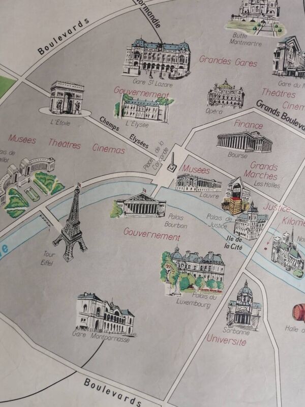 Carte scolaire vintage mdi France Paris Région parisienne