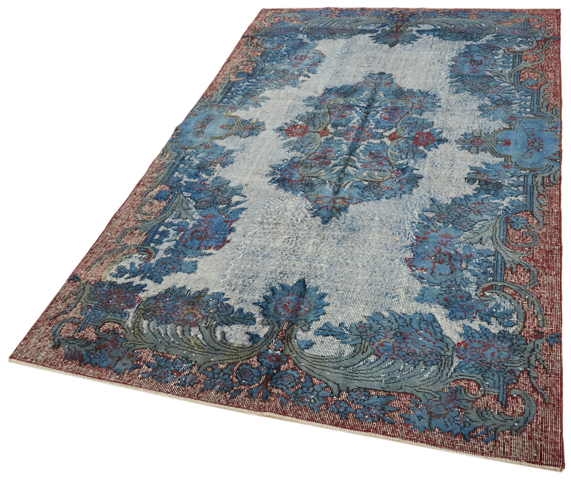 Hand-knotted antique oriental 1970s 163 cm x 267 cm blue carpet