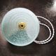 Walking suspension in opaline glass Clichy blue Art Deco 1930 TBE Ø 17 cm