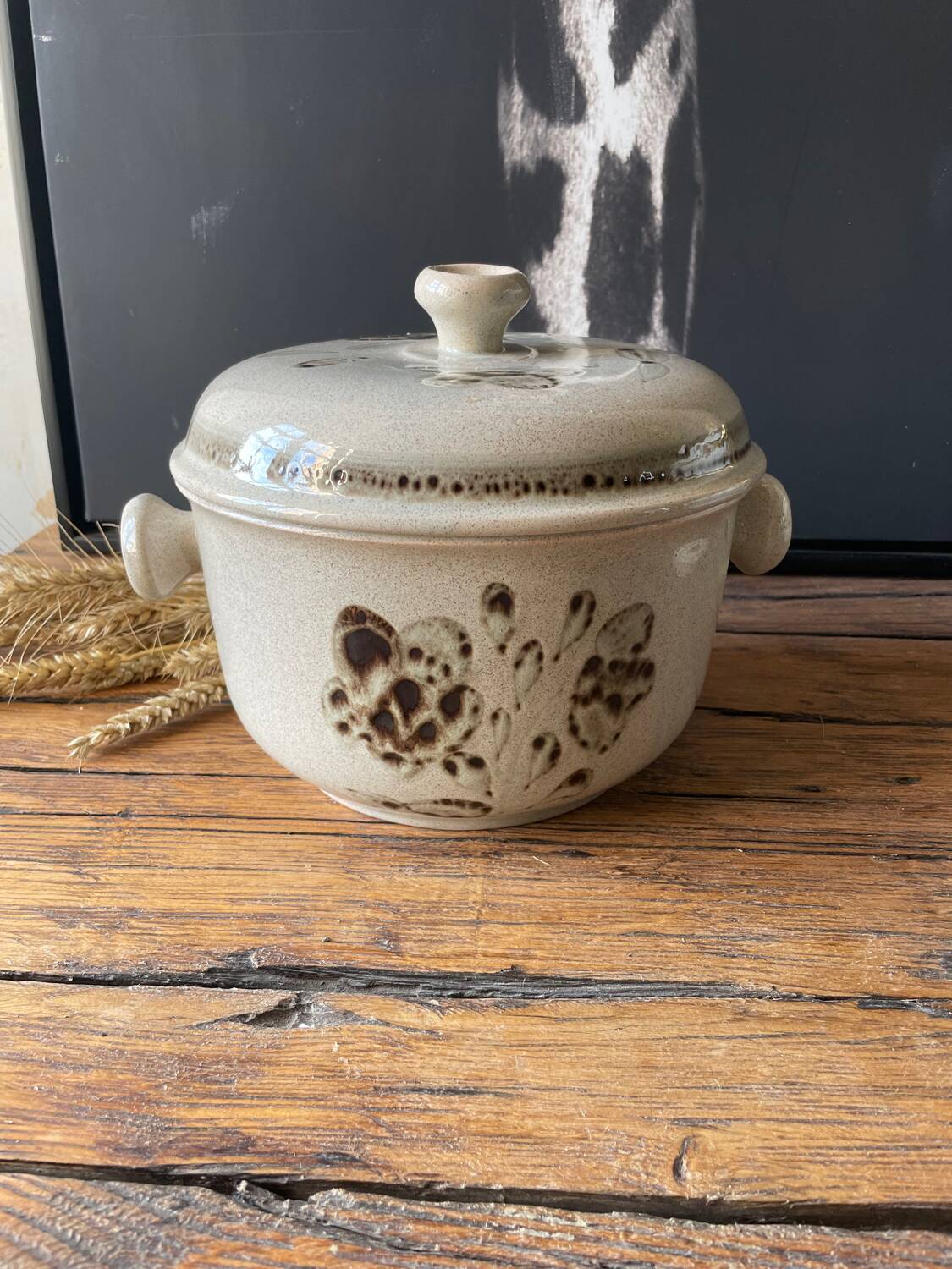 Vintage stoneware soup tureen