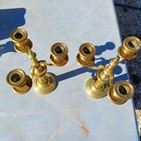 Pair of 3 Branch Brass Candelabra