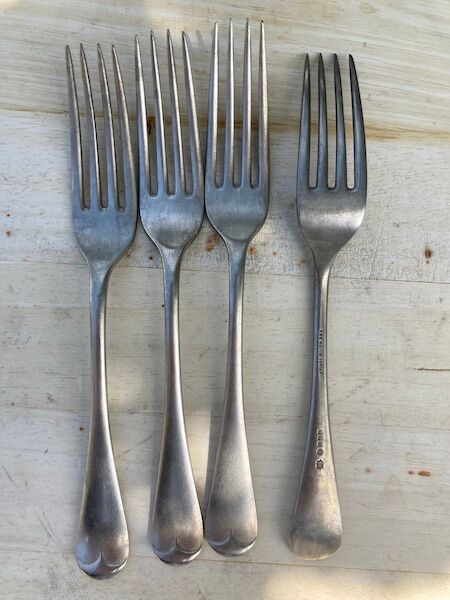 Set of 4 old Nevada Silver D&A forks