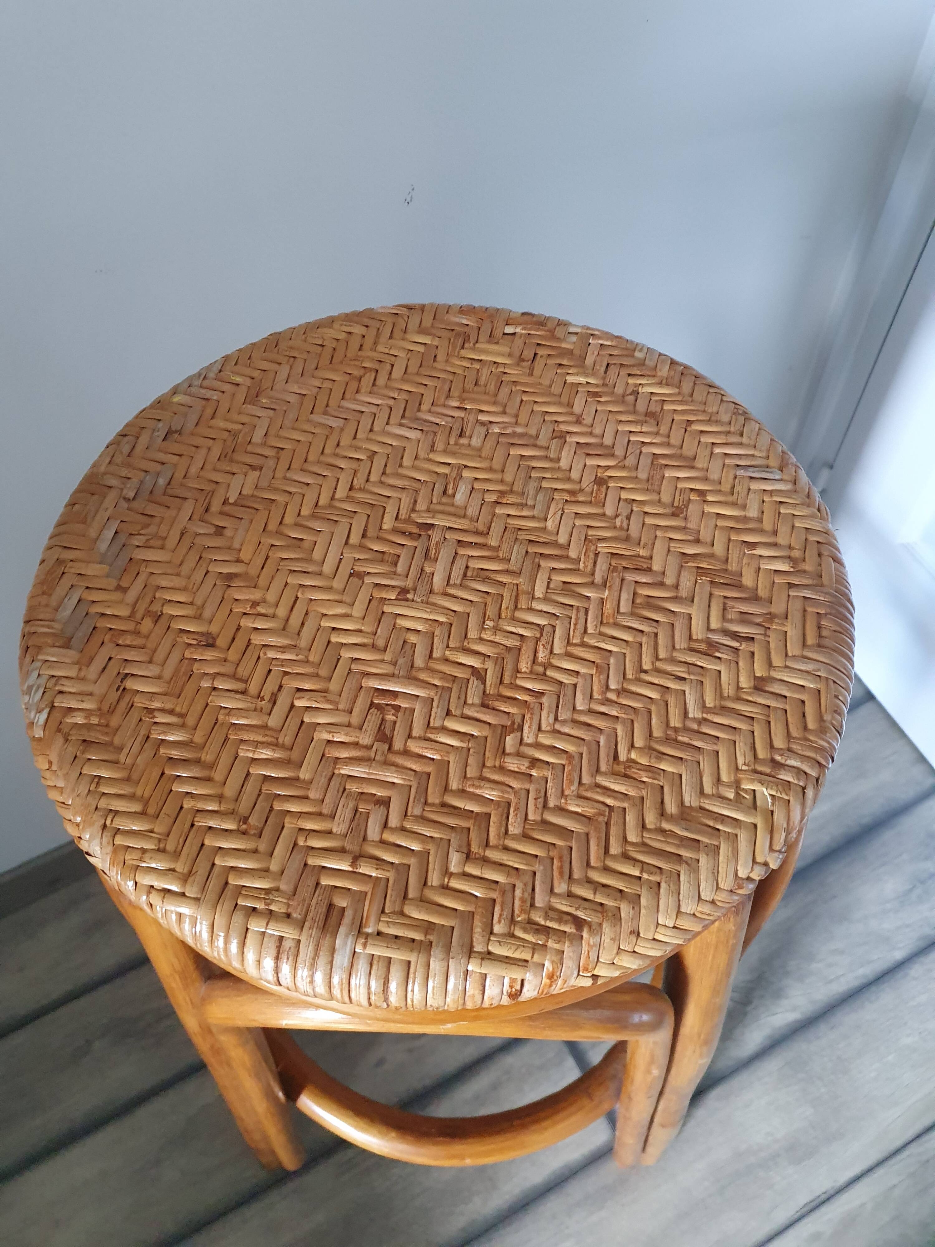 Rattan bar stool