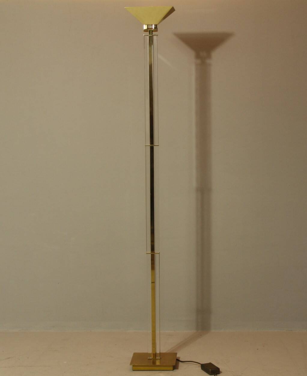 Hollywood Regency Brass Uplighter Floor Lamp by Baulmann, 1980s