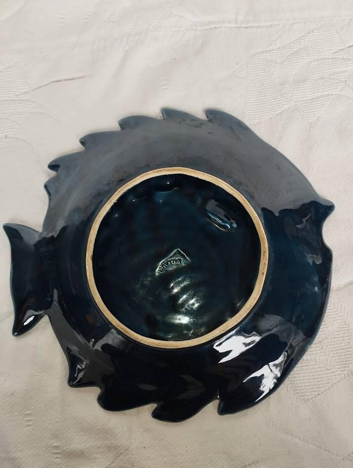 Large vintage fish platter Vallauris – Ceramics – 45 cm – 1960s