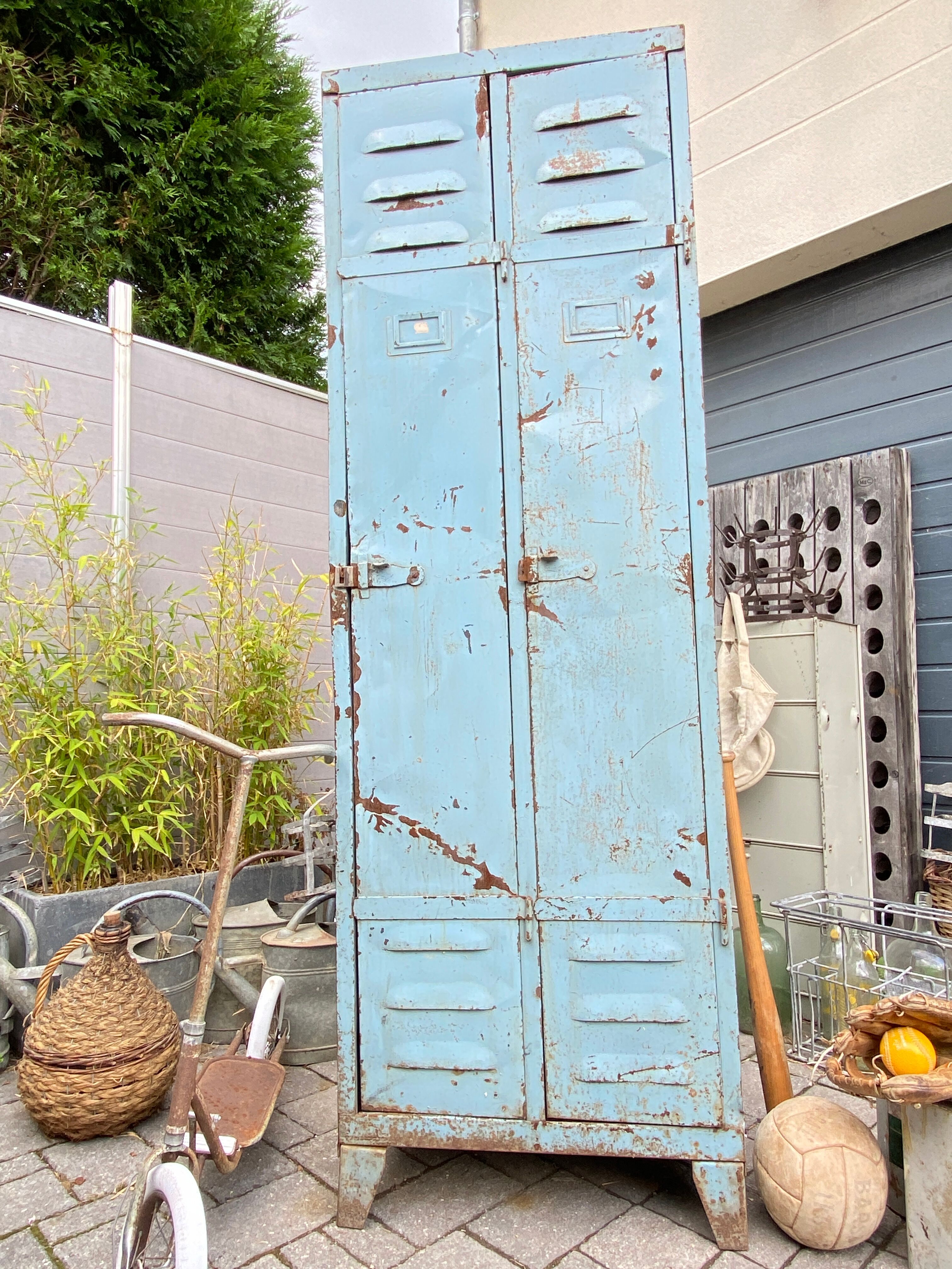 Vintage metal industrial wardrobe