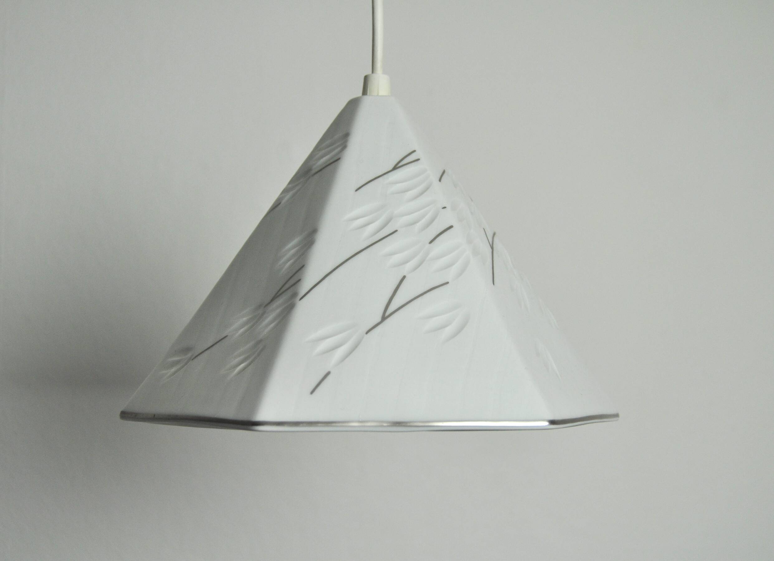 Royal Copenhagen "Luciana" blanc de chine porcelain pendant lamp, 1960s