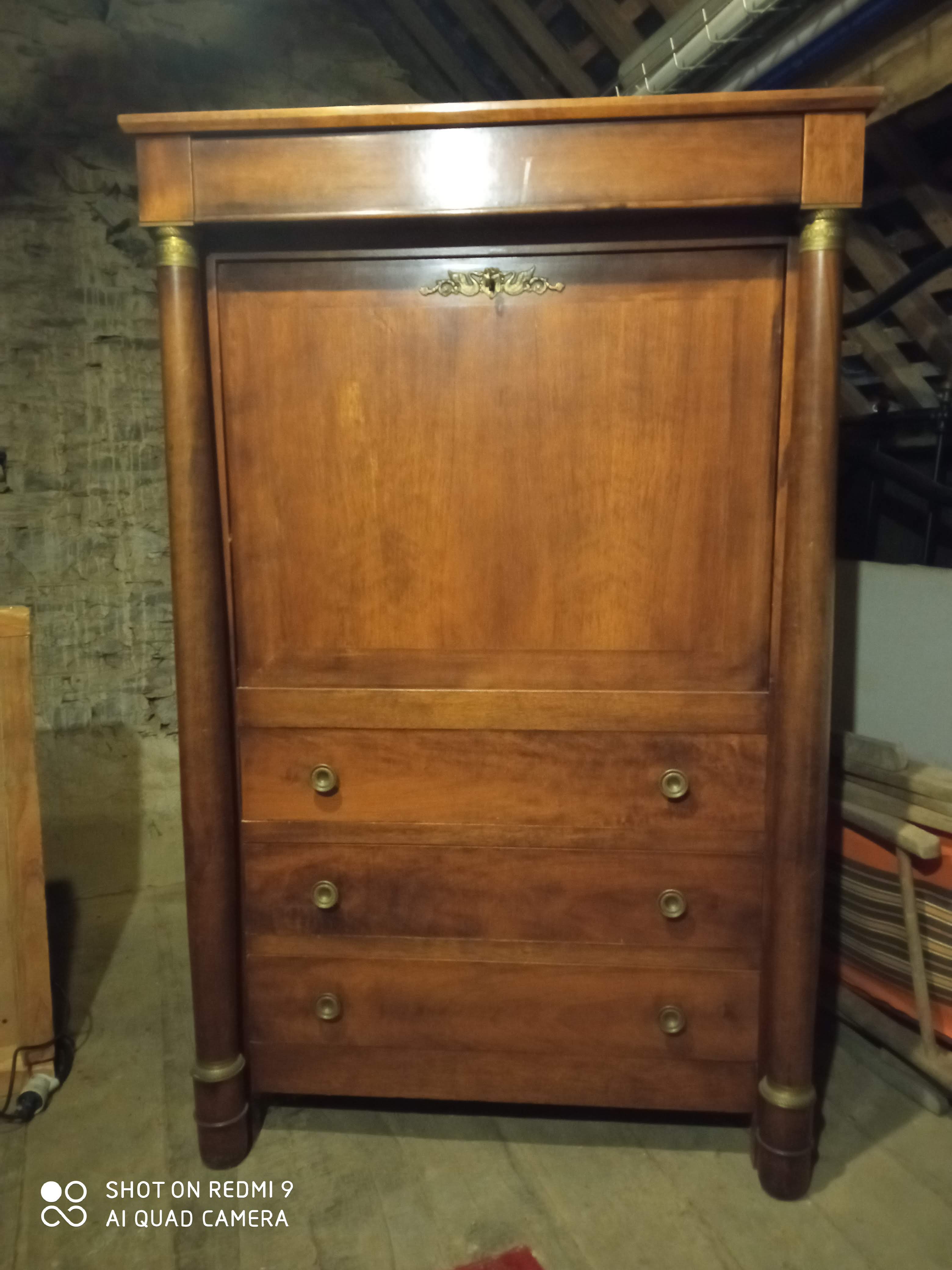 Former secretary empire in walnut