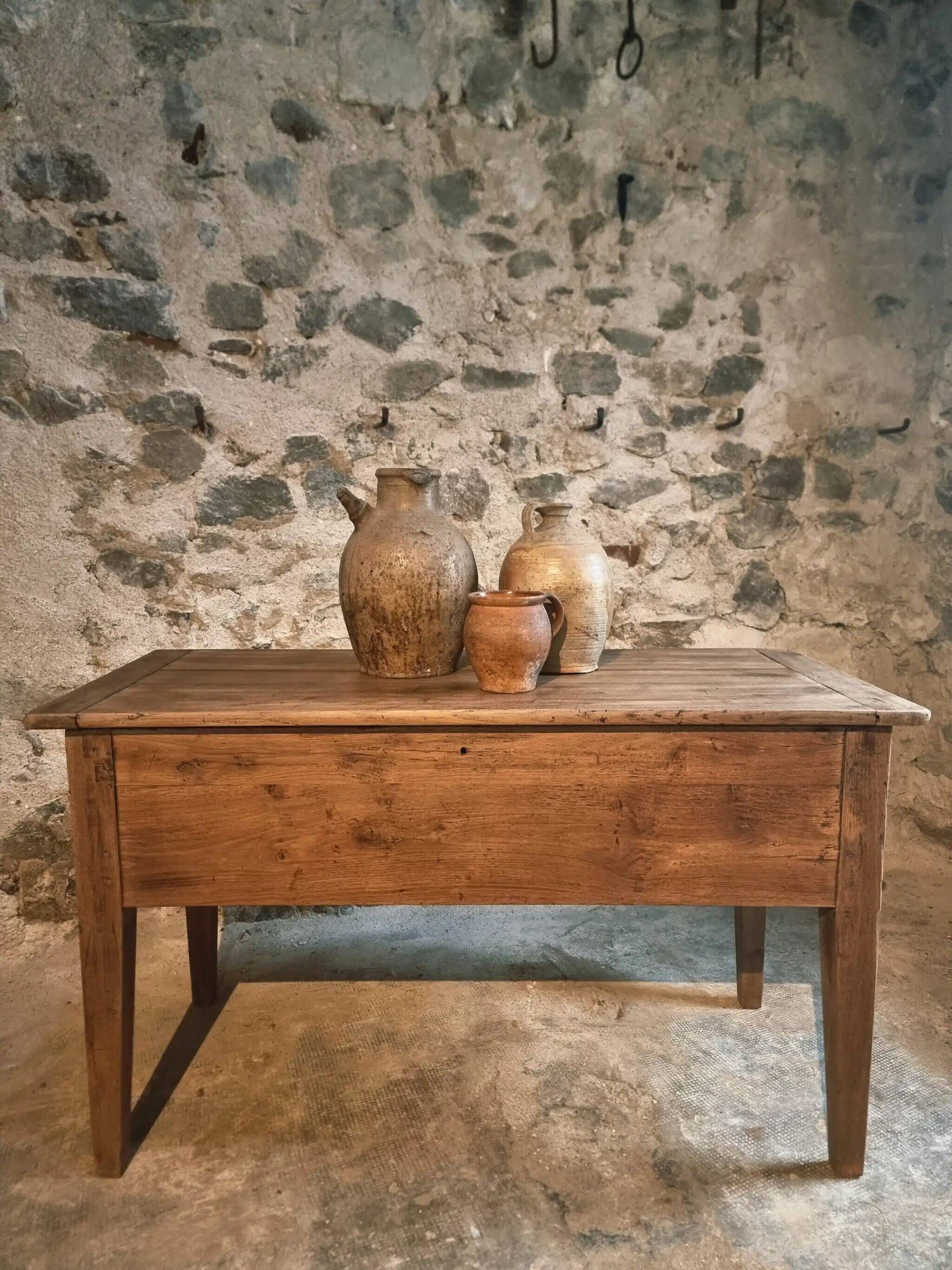 Ancien pétrin français en chêne, XIXe siècle