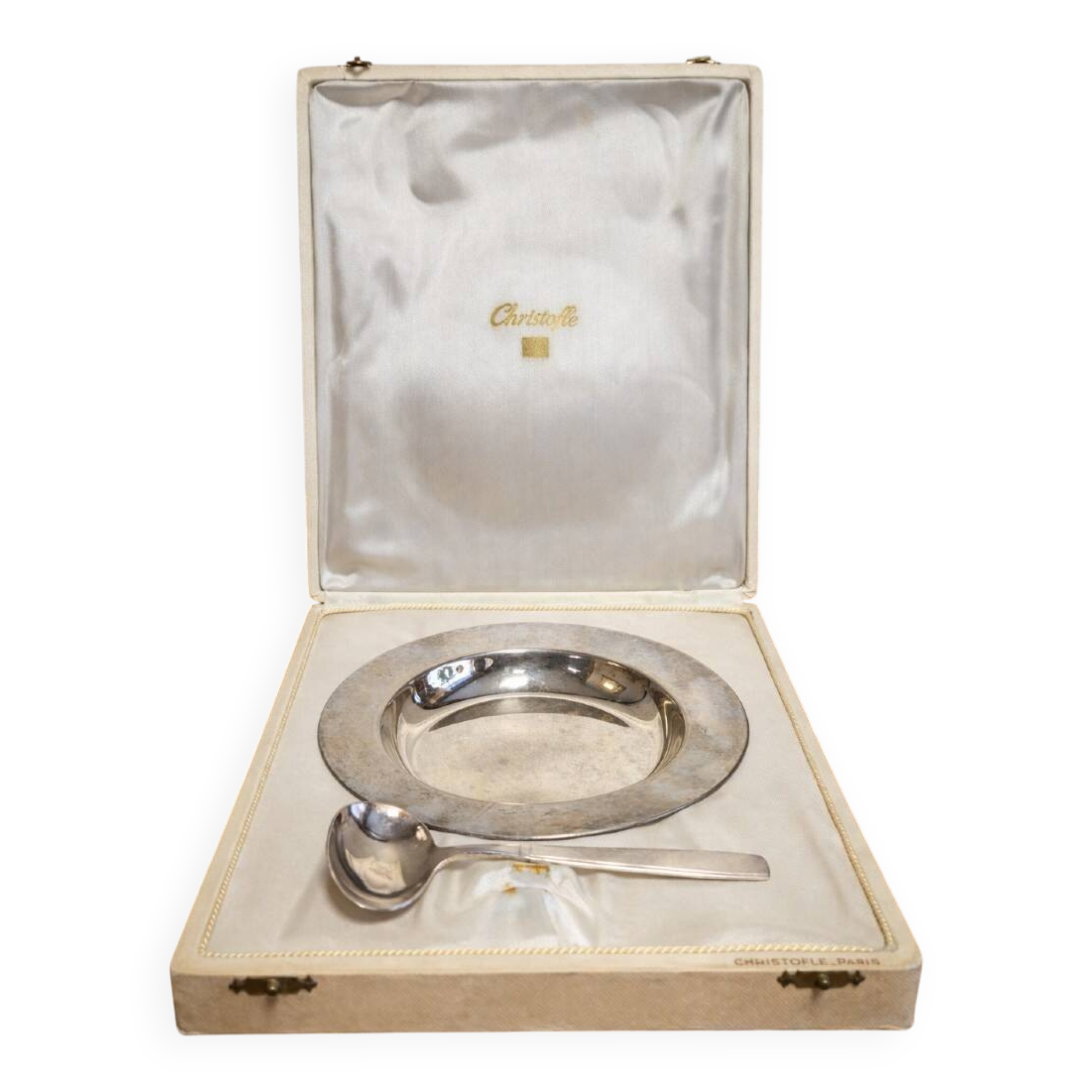 Christofle – Silver-plated porridge service – Original box –