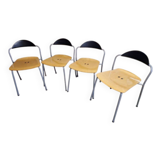 Vico Magistretti for Fritz Hansen - Set of 4 beech chairs MB9918