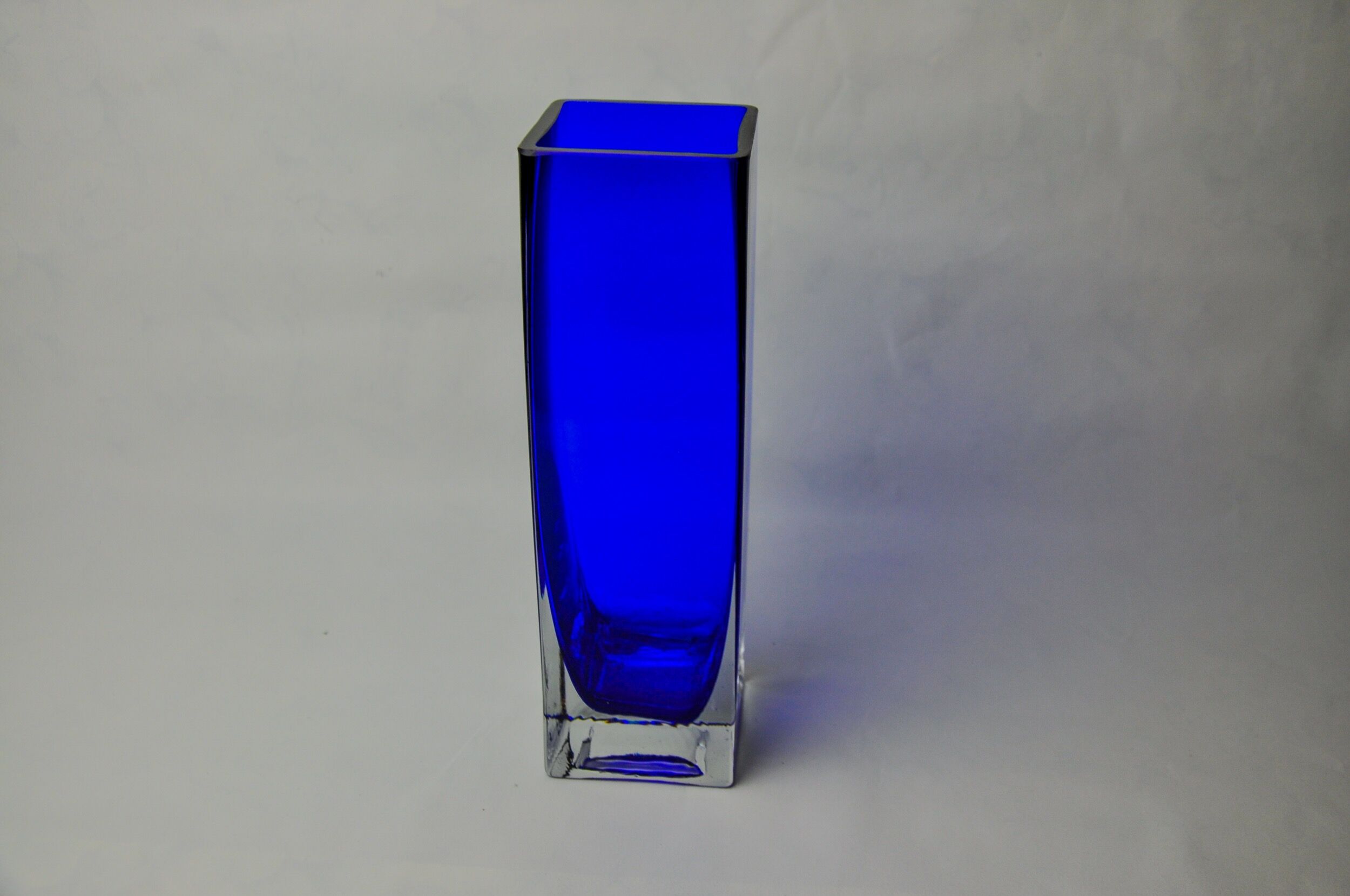 Vase sommerso by Petr hora, blue glass, Czech Republic, 1970