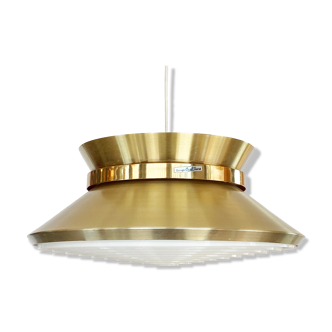 Brass colored aluminium pendant light by Carl Thore for Granhaga Metall. Sweden 1970s.