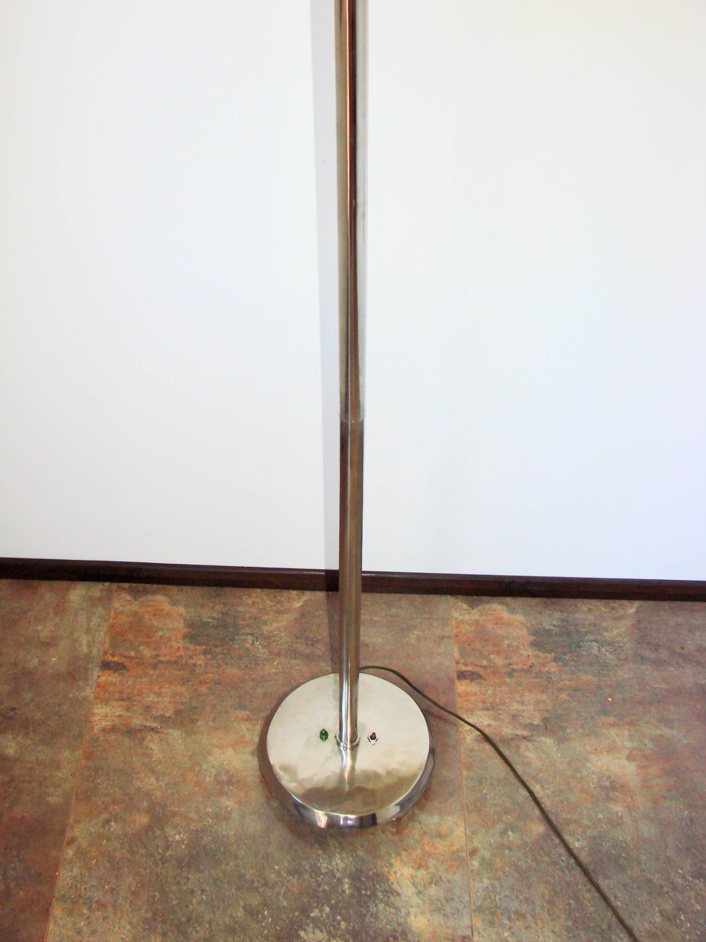 Art Deco floor lamp, 1930s, nickel-plated steel