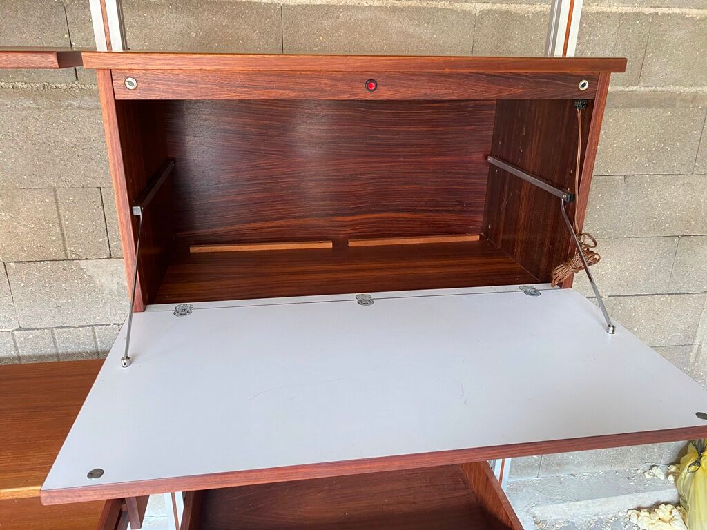 Modular system library Scandinavian teak Roche Bobois 70s