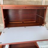 Modular system library Scandinavian teak Roche Bobois 70s