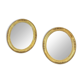 Pair of oval mirrors XIX 66x59