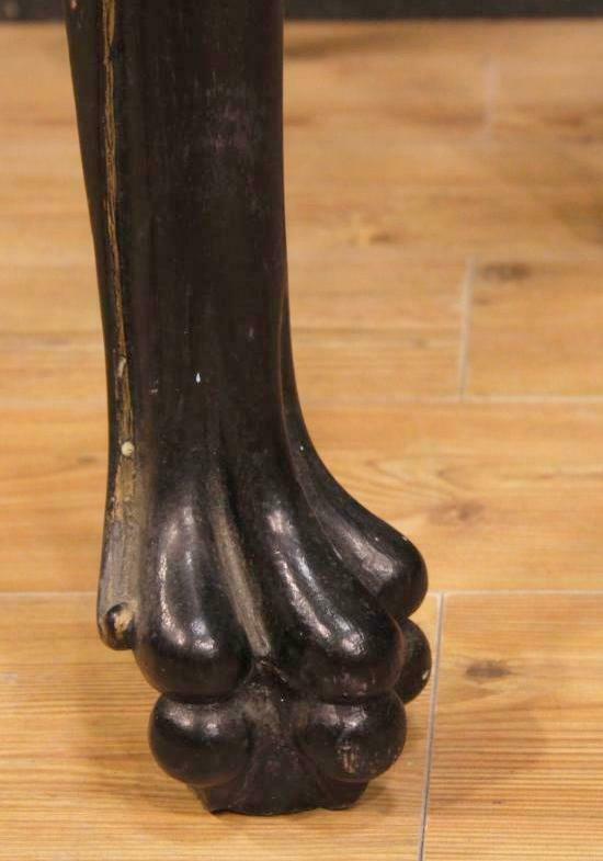 China 19th century console half moon black wood.
