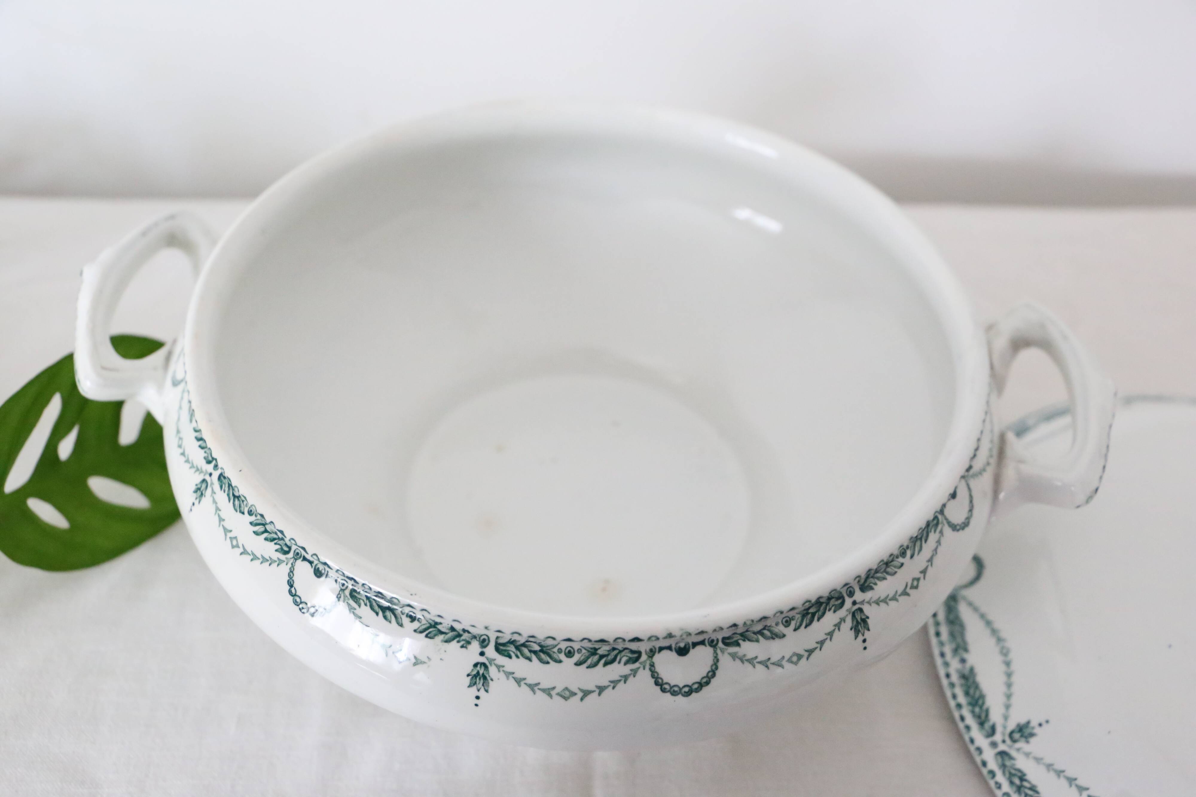 René model tureen or salad bowl, Saint Amand, Terre de Fer, French manufacture