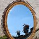 Large wall mirror in rattan and bamboo by Franco Albini, Italy 1960.