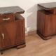 Art Deco Italian Bedside Tables in Walnut, Set of 2