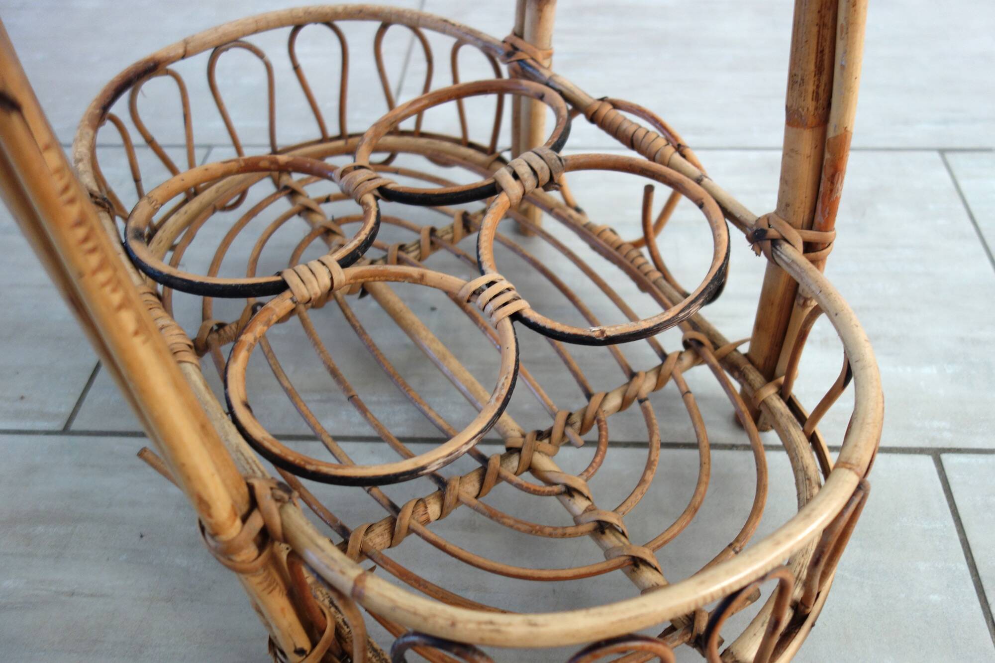 1960s rattan bar cabinet