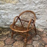 Vintage rattan children's armchair