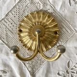 Coat hook, double hook in gold metal