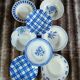 8 mismatched antique deep plates