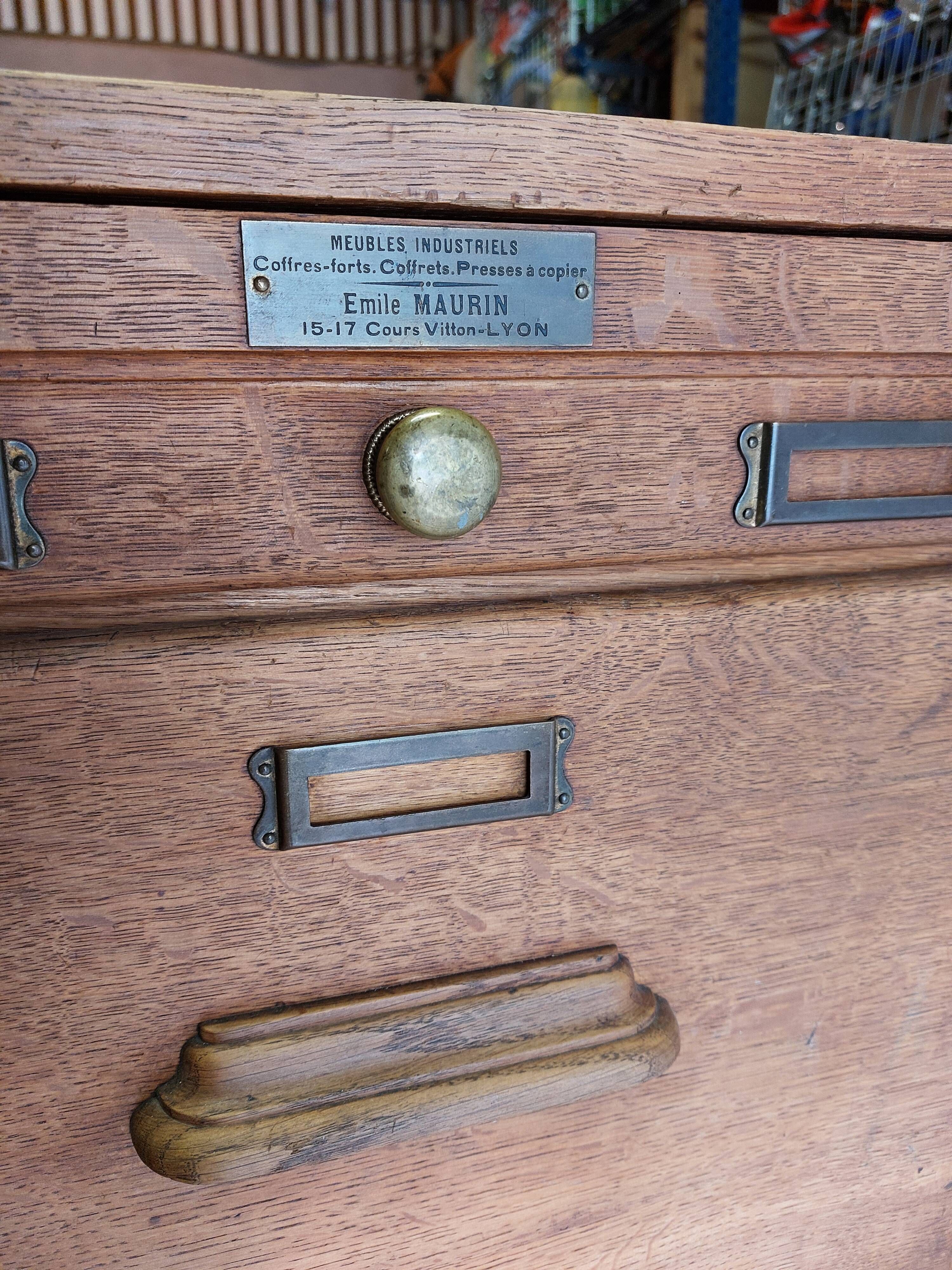Antique trade furniture - oak filing cabinet - 1930s/40s