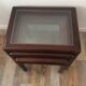 Series of 3 wooden and glass tables from the 70s