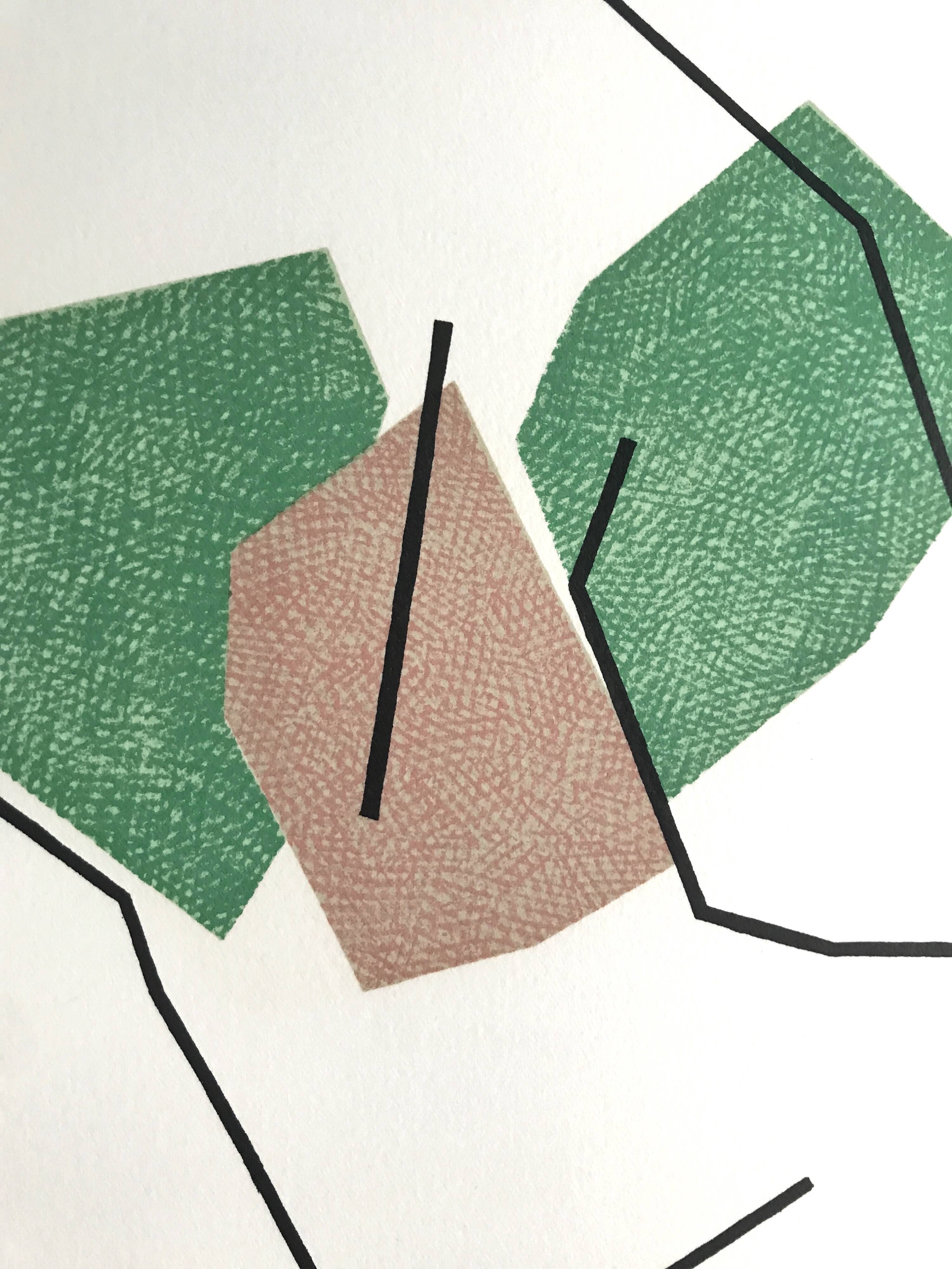 André beaudin, untitled, 1970. original lithograph signed in pencil