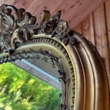 Large 19th century mirror gilded with gold leaf