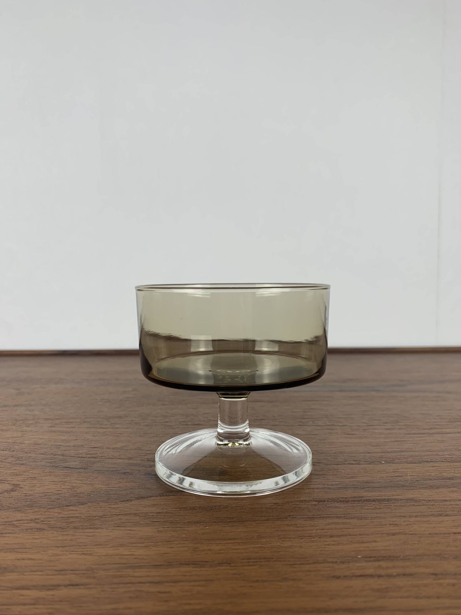 Set of 9 smoked glass champagne glasses, 1970