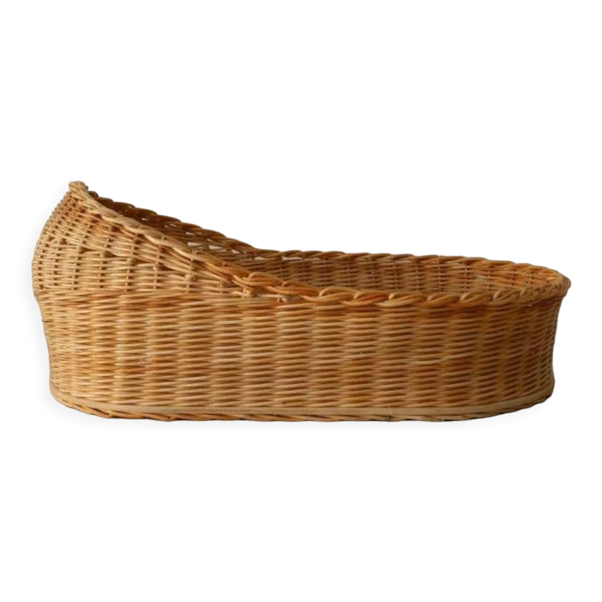 Wicker woven doll basket