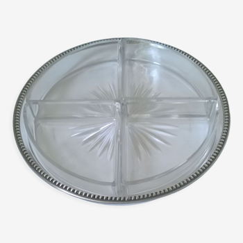 Aperitif tray in crystal and silver 950