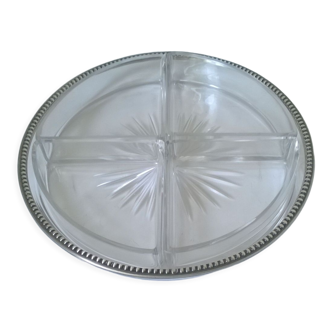 Aperitif tray in crystal and silver 950