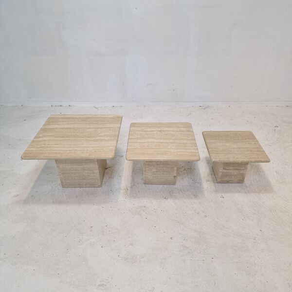Lot de 3 tables gigognes, 1980s