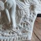 Angel Vase in White Plaster, Vintage Planter with Cherub and Flower Motif
