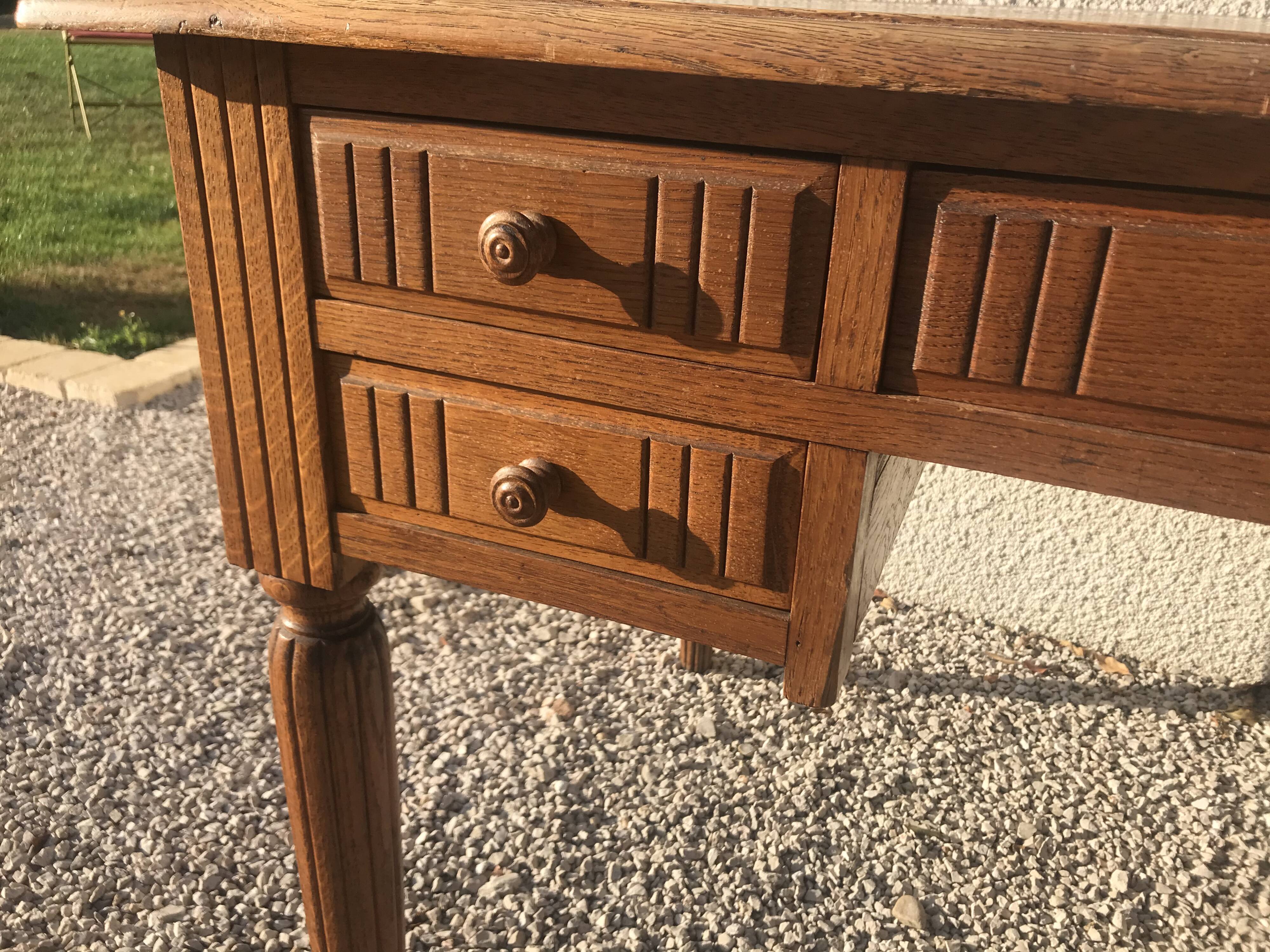 Art Deco period solid oak desk
